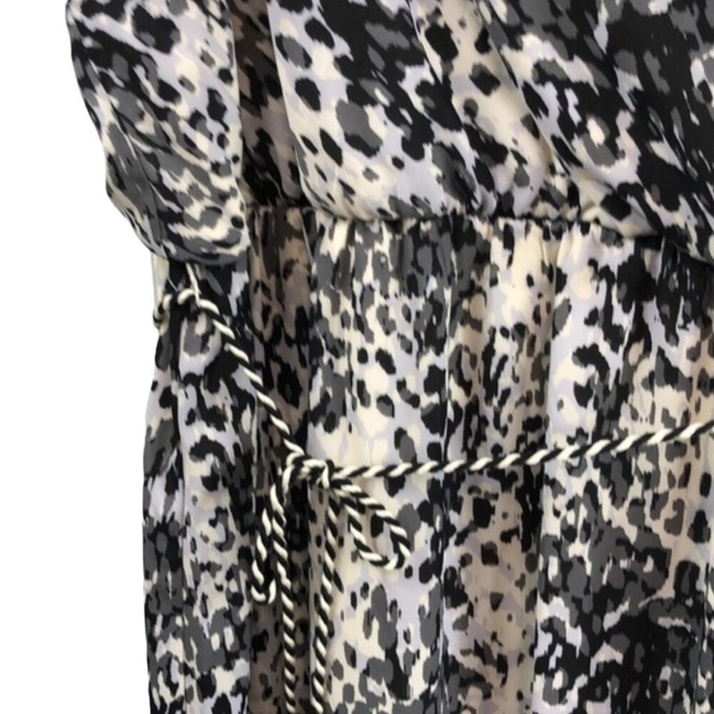 Luxology NWT dress Women’s asymmetrical Spaghetti Strap Black White midi size XL - Picture 3 of 12